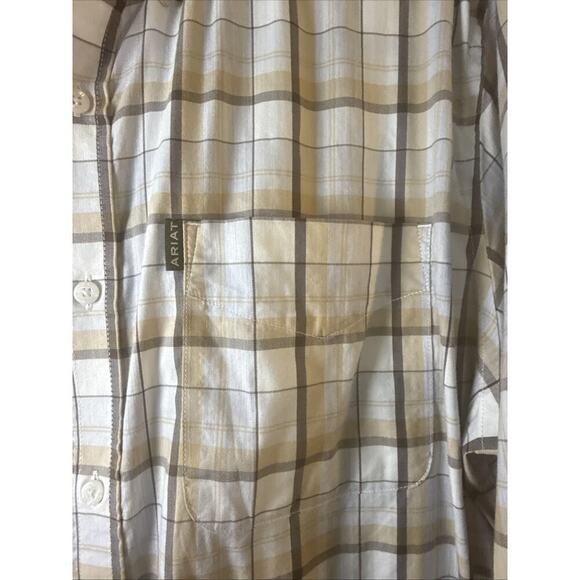 Ariat Napa Cotton Poly Blend Plaid Button Down Shirt Men XL - Picture 5 of 14